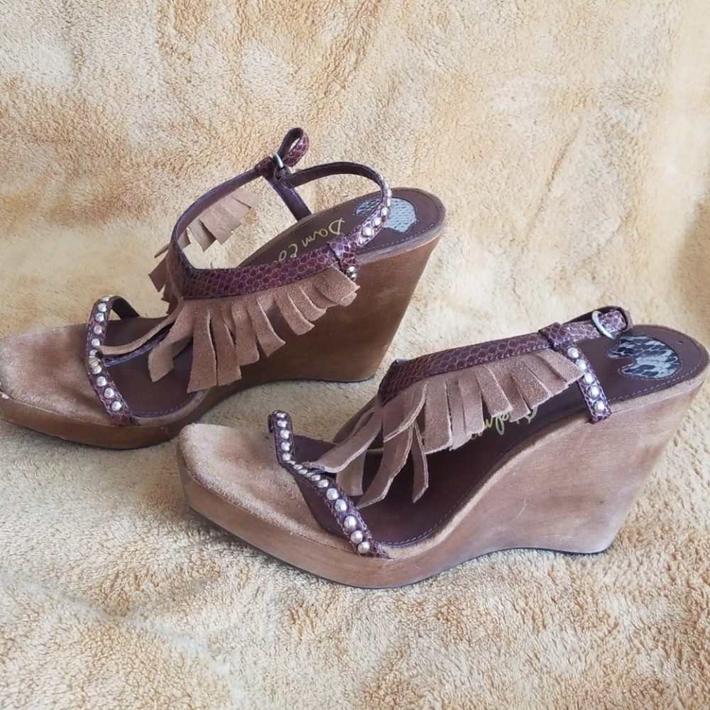 Sam Edelman wood Judtine wedge size 8